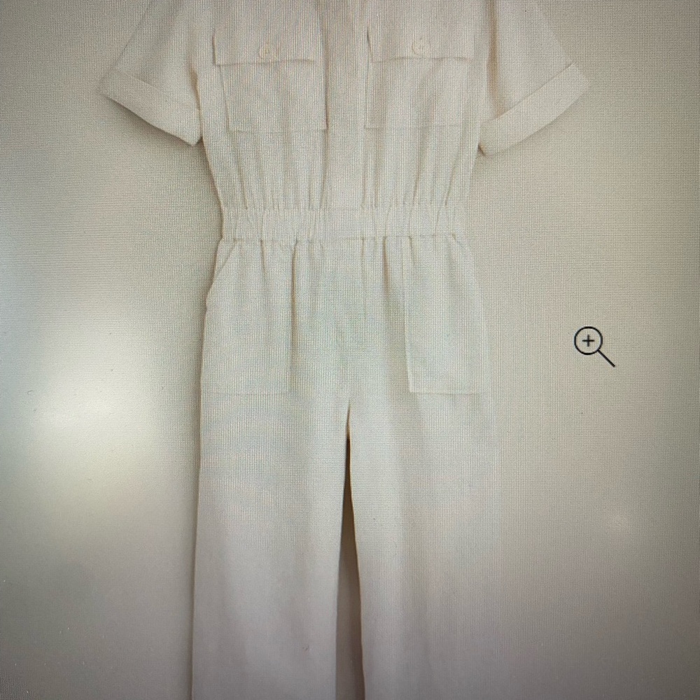 J. Crew White Classic Jumpsuit with Fitted Waist